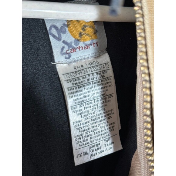 Vintage Carhartt J130 CML Quilt Lined Distressed Brown Canvas Jacket Large Tall - Picture 8 of 12